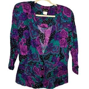 Vintage Stuart Alan‎ Jewel Toned Blazer Size 14